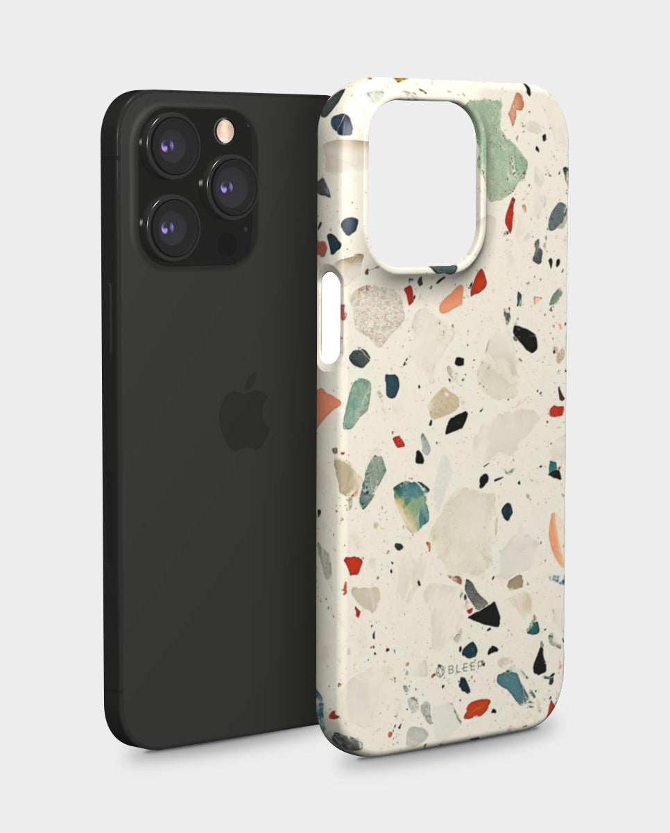 iPhone snap case with terrazzo pattern