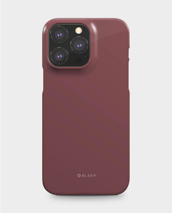 Burgundy iphone mobile snap case, front view