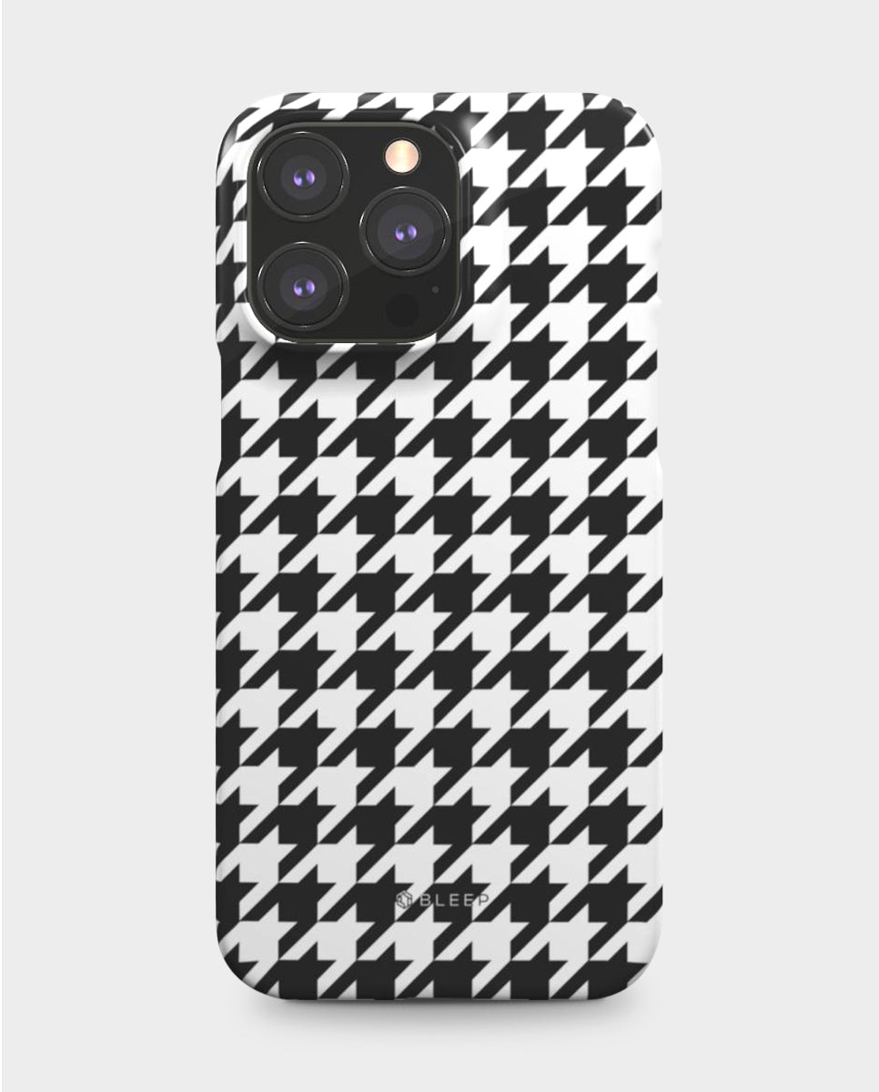 Houndstooth pattern iphone mobile snap case, front view