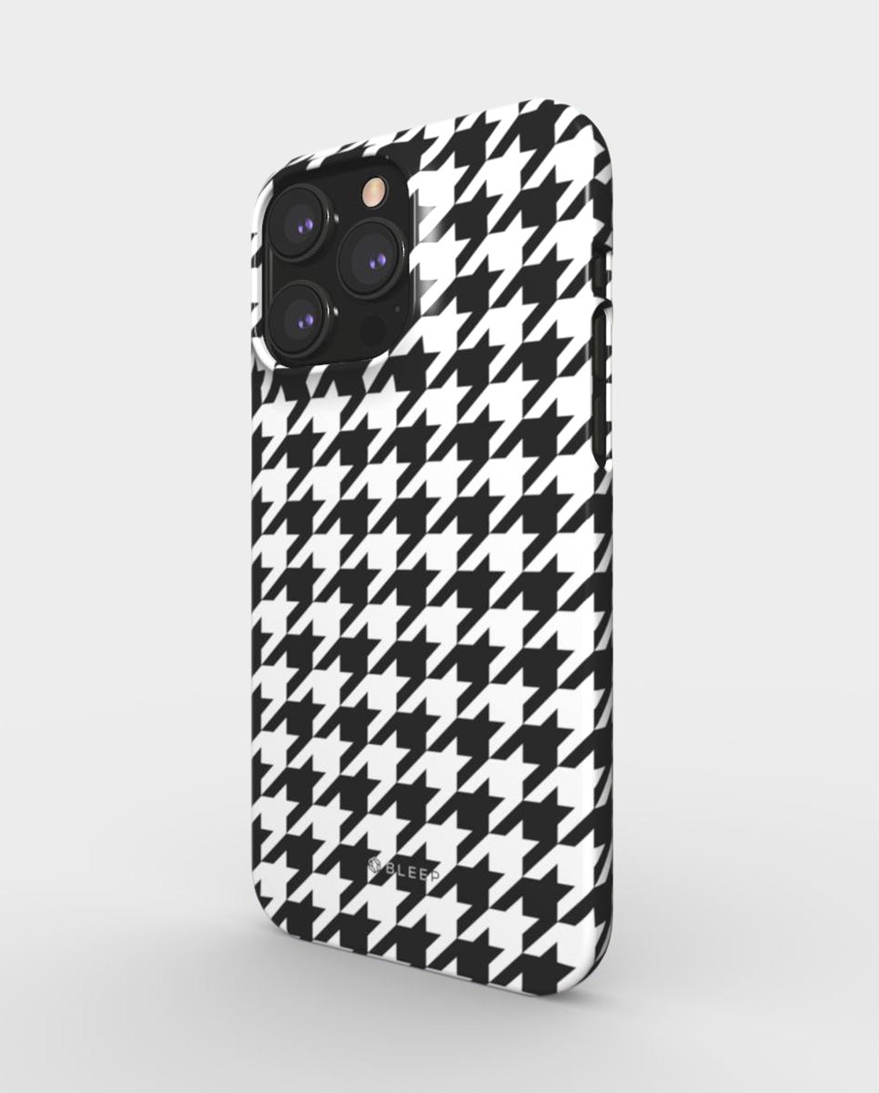 Houndstooth pattern iphone mobile snap case, side view