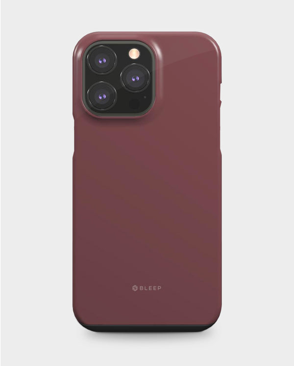 Burgundy iphone mobile tough case, front view