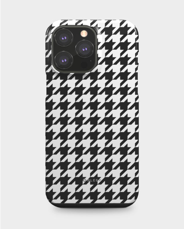 Houndstooth pattern iphone mobile tough case, front view