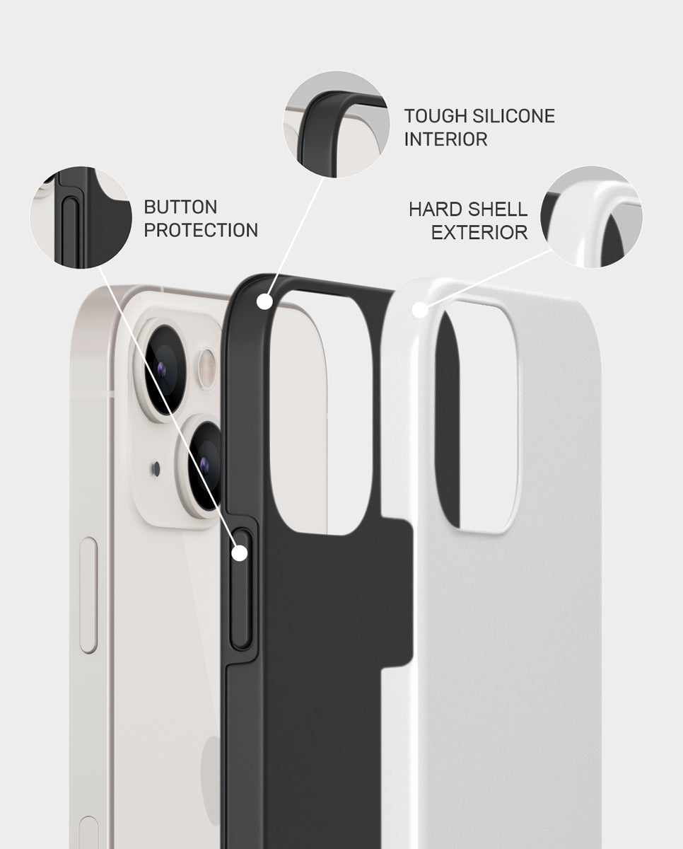 Features diagram for tough mobile phone case